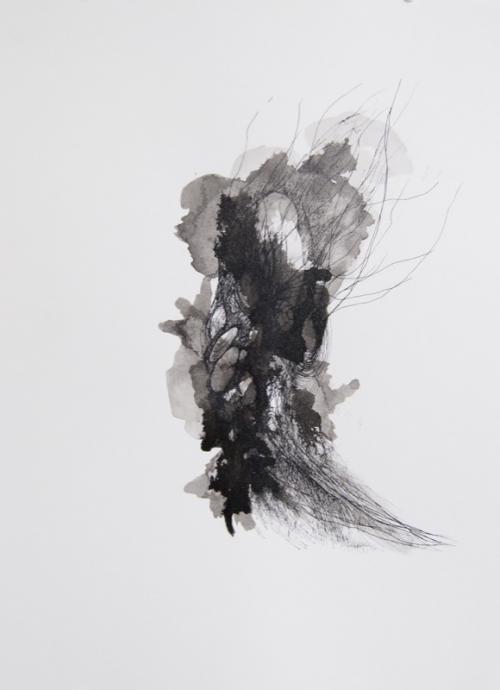 Quai4: Gaëlle Chotard, Sans titre, encre de chine sur papier, 23 x 31 cm, 2017.