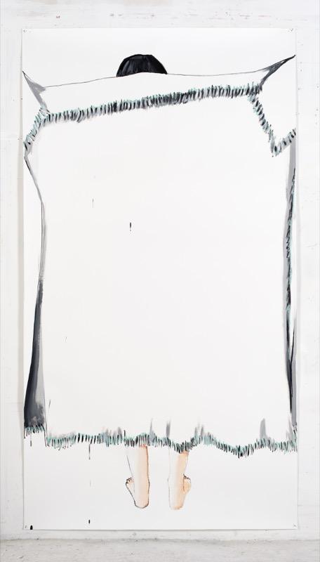 Yoko Uhoda Gallery: Charlotte Beaudry, Mlle nineteen (Eva), mixed media on paper, 220x115cm, 2014.