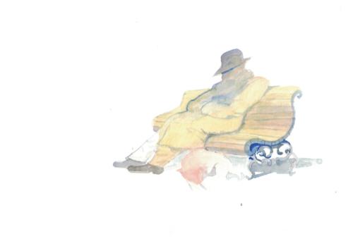 Galerie Iragui: Pavel Pepperstein, from the project “Travel Book Prague”, ink and watercolour on paper, 20x29cm, 2018.