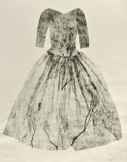 Galerie Catherine Putman: Eloise Van der Heyden, Forest, monotype on Korean paper, 2018.